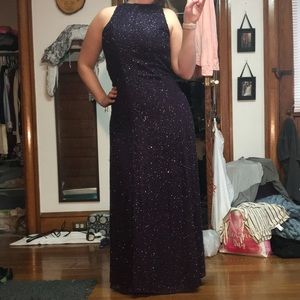 Gorgeous Deep Purple Beaded Gown